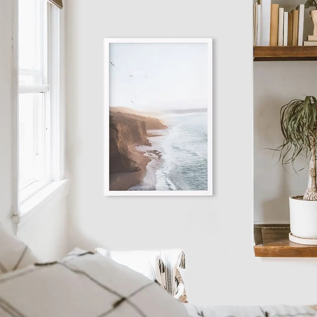 Coastal Cliff and Ocean Rocks Poster