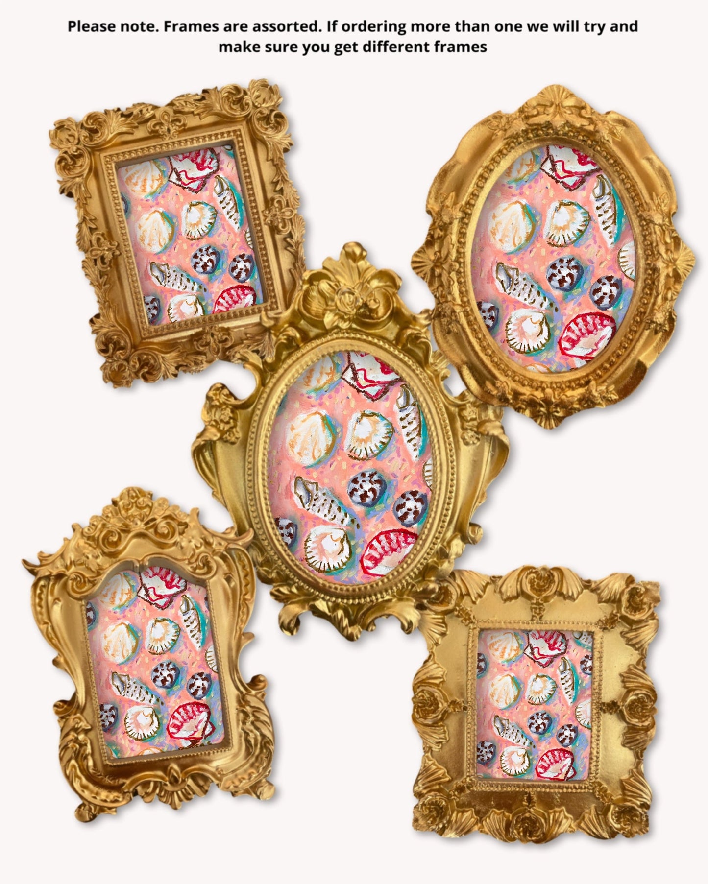 Pink Shells - Mini framed print