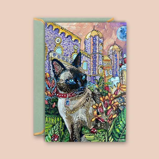 Moon Castle Cat - Greeting Card / Fine Art Print