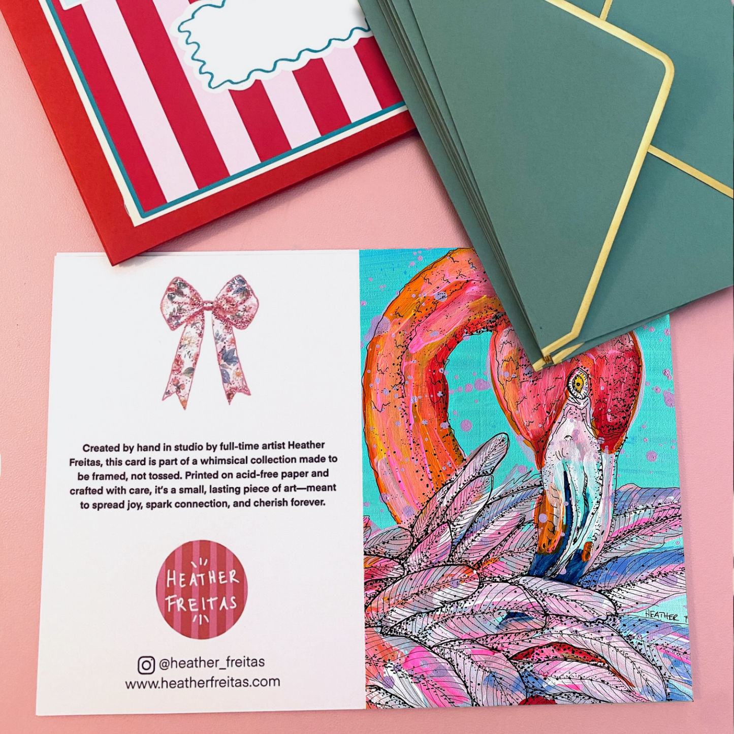 Garnet Flamingo - Greeting Card / Fine Art Print