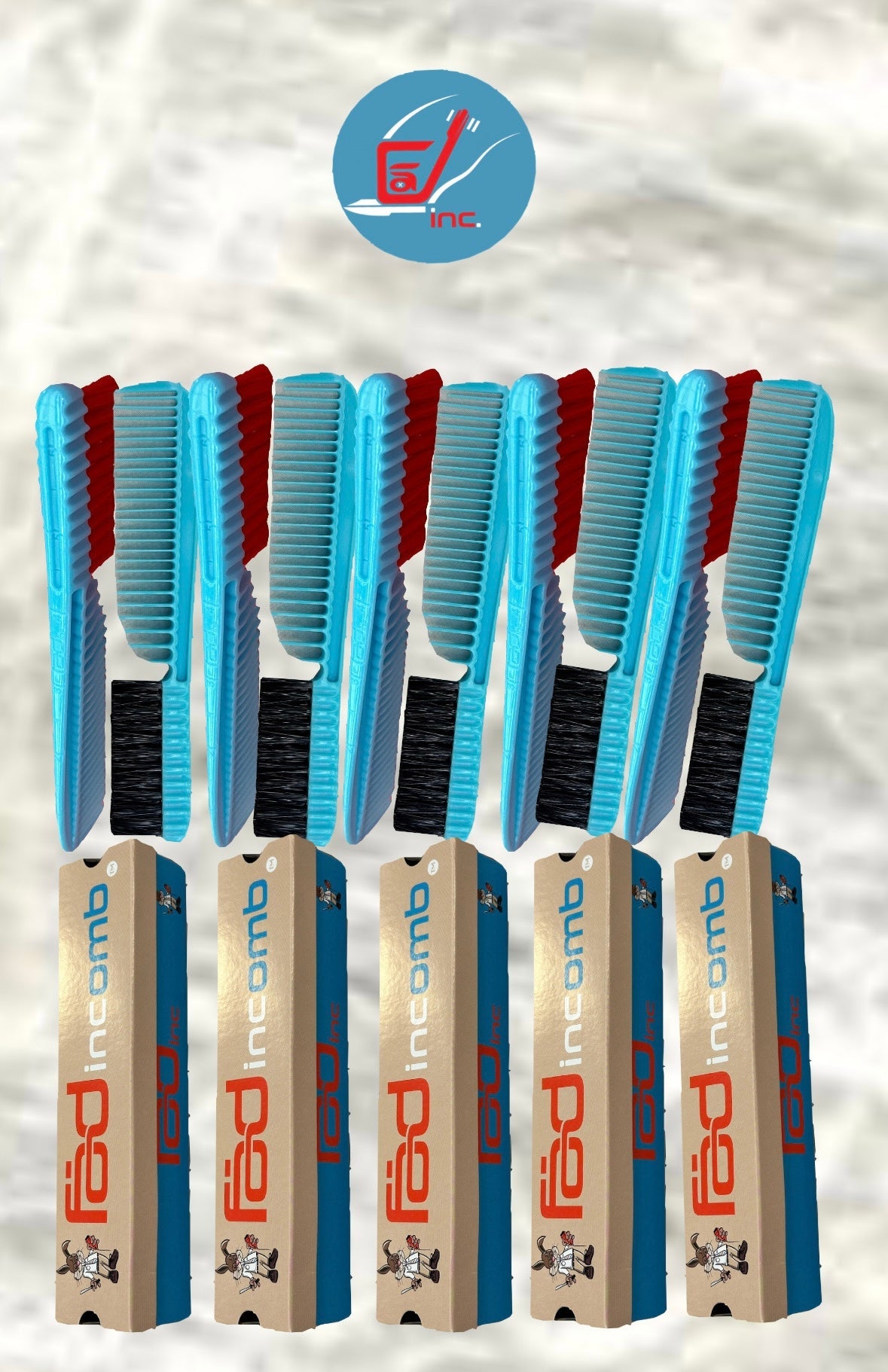 Fādincomb Blue/ Black & Red