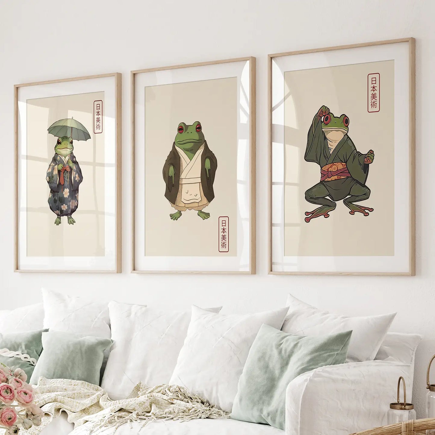 Matsumoto Hoji Frog Wall Art Prints Decor Set