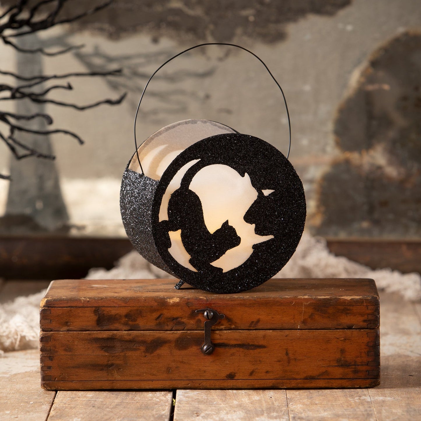 Cat in Moon Lantern | Halloween Decor | Bethany Lowe