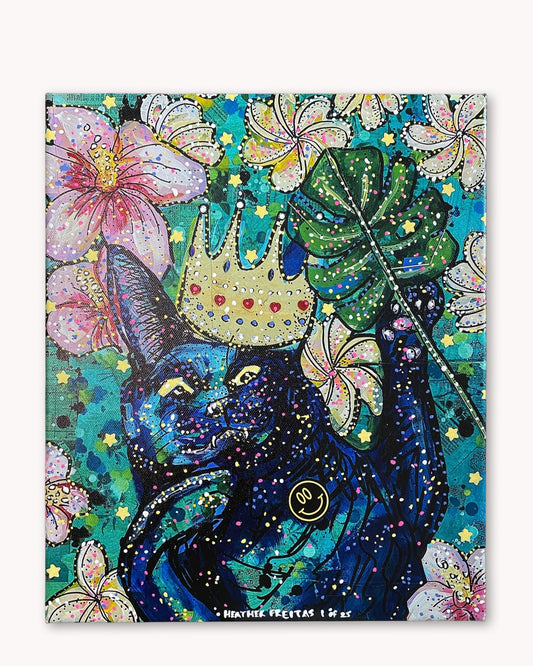Flower Hand Embellished Canvas Print ( 1 Left )