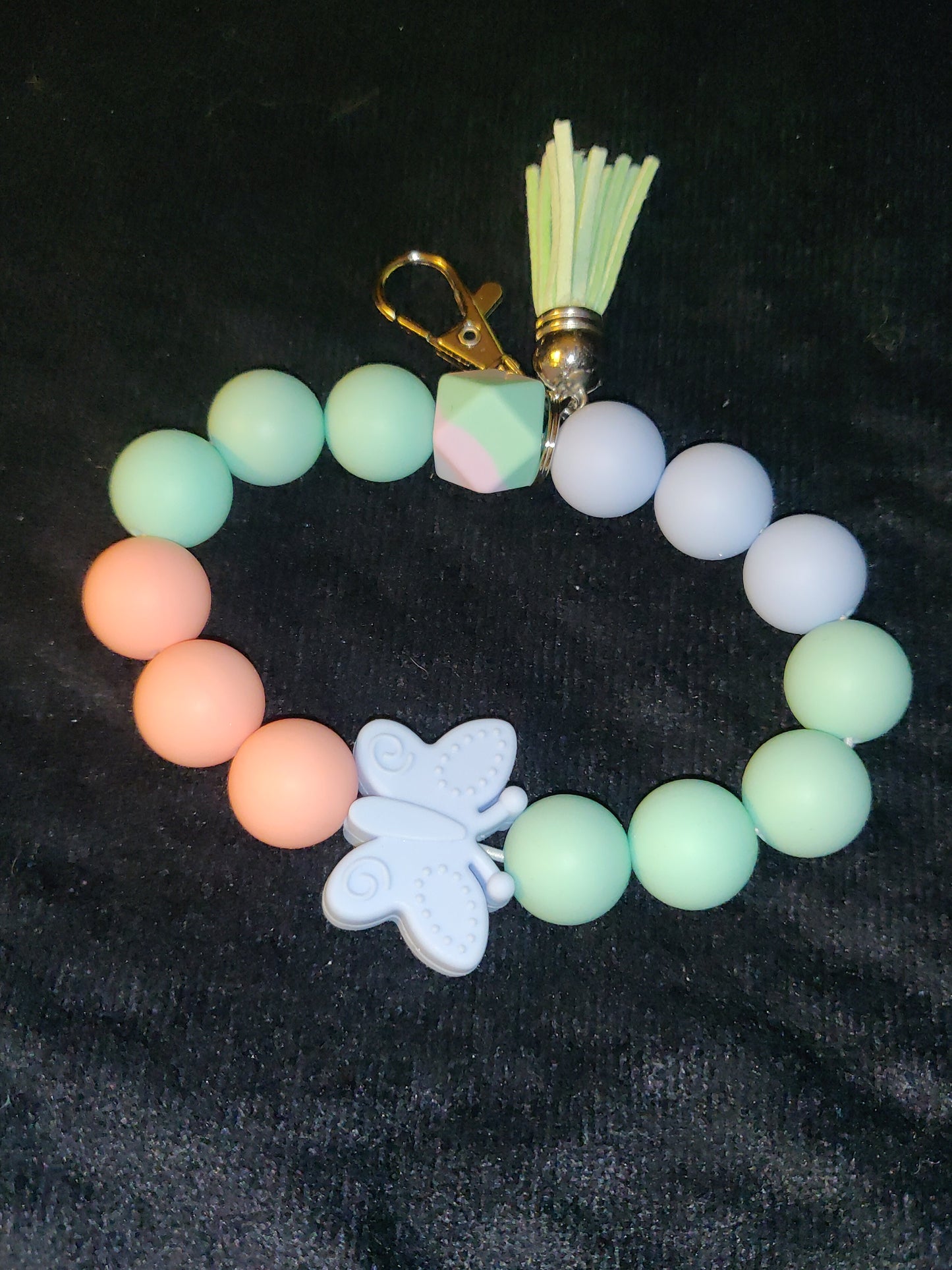 Bracelet Keychain Silicone Pastel Butterfly