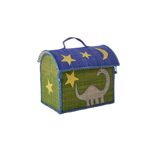 Raffia Kids Bag with Dinosaur Theme