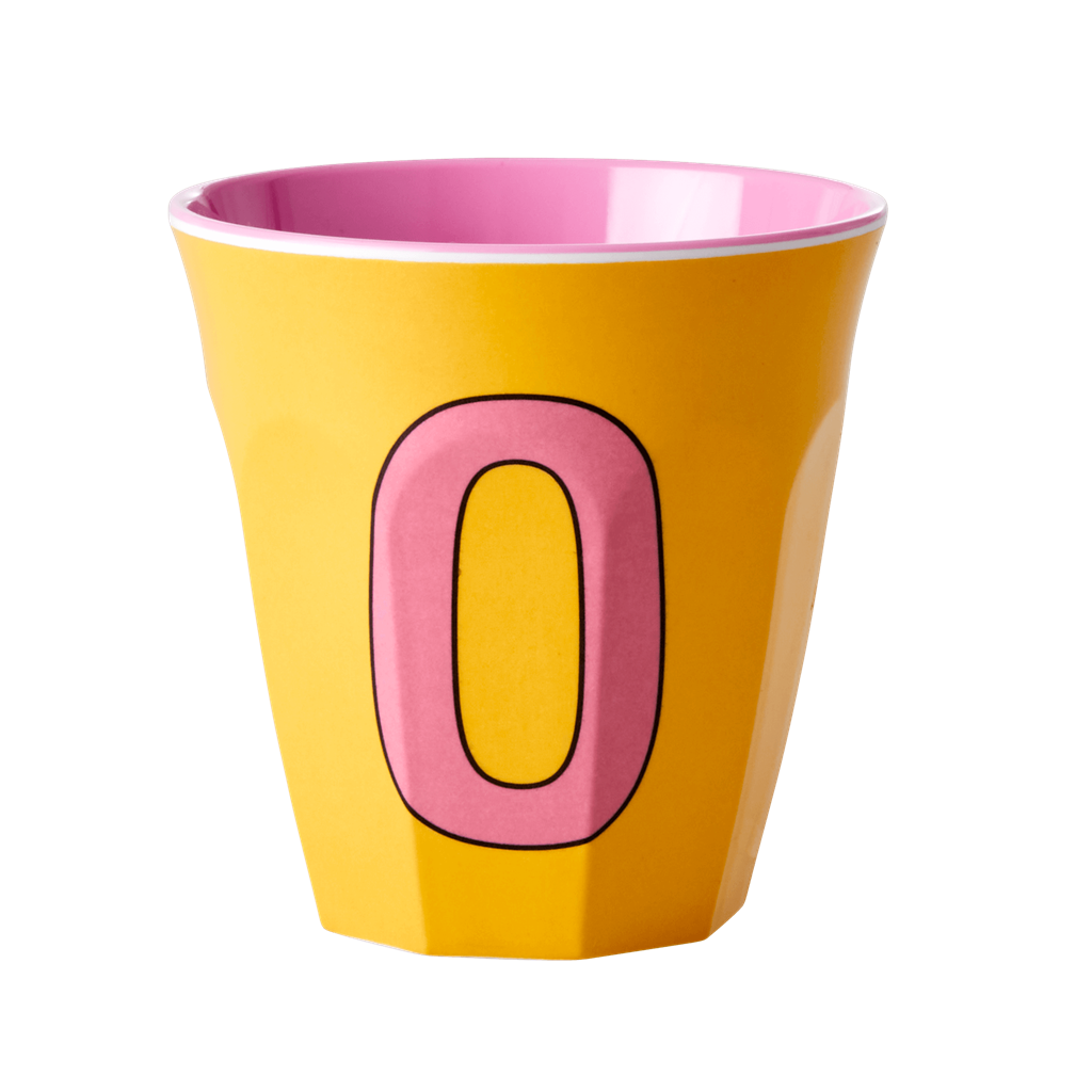 Melamine Cup - Medium with Alphabet in Pinkish Colors | Letter O