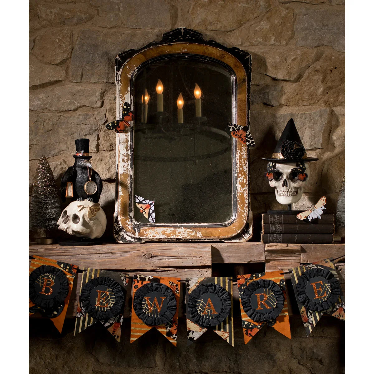 Midnight Crow On Skull by Bethany Lowe Designs