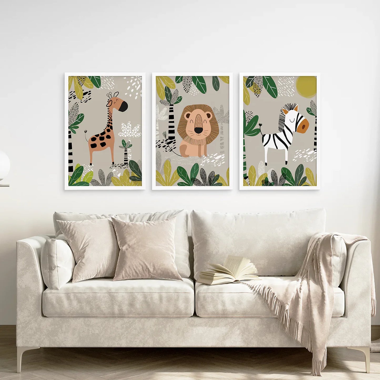 Set of 3 Safari Baby Animal Art Prints