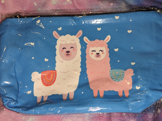 Pouch Llama Blue Heart