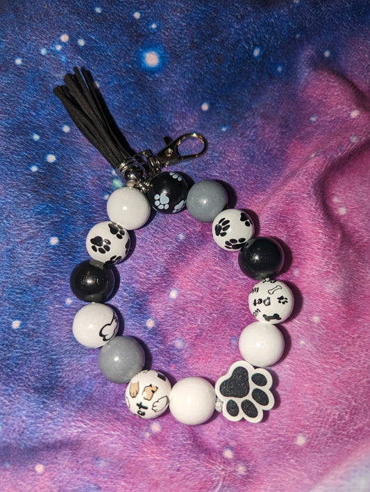 Bracelet Keychain Puppy Paw Black