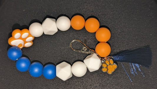 Bracelet Keychain Silicone Orange Paw