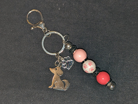 Keychain Puppy Sitting Dog