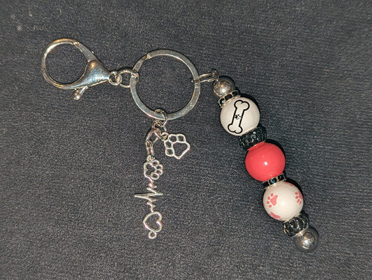 Keychain Puppy Heartbeat Paw