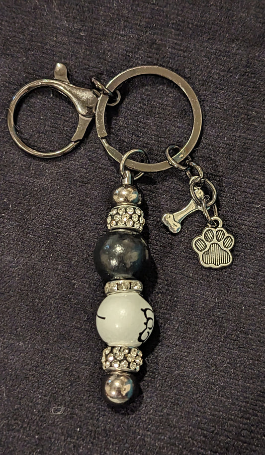 Keychain Puppy Dog Bone Paw