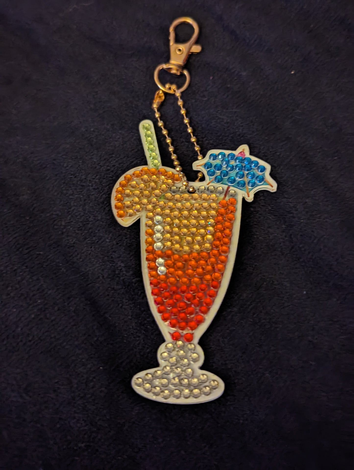 Cocktail Diamond Keychain