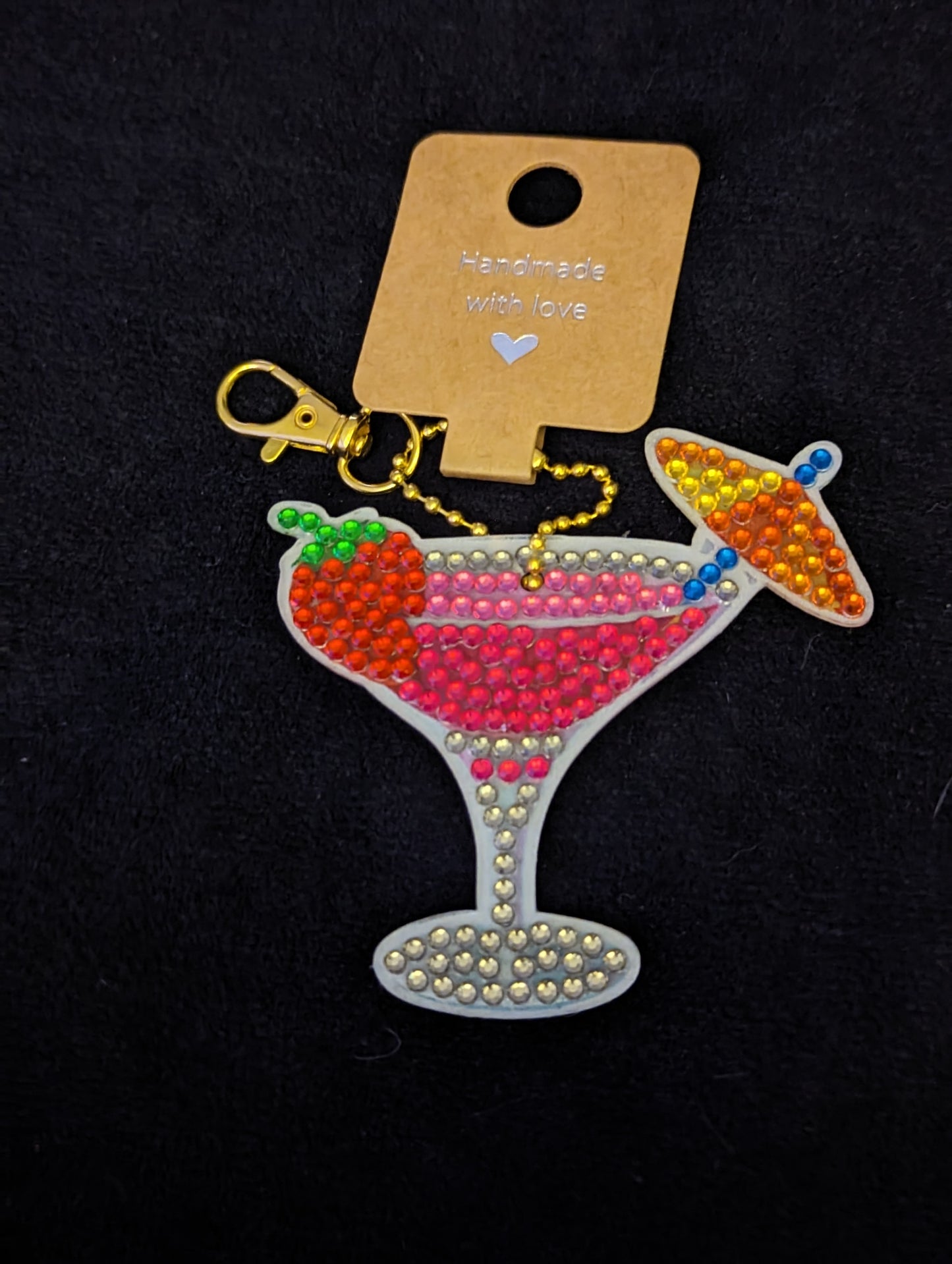 Cocktail Diamond Keychain