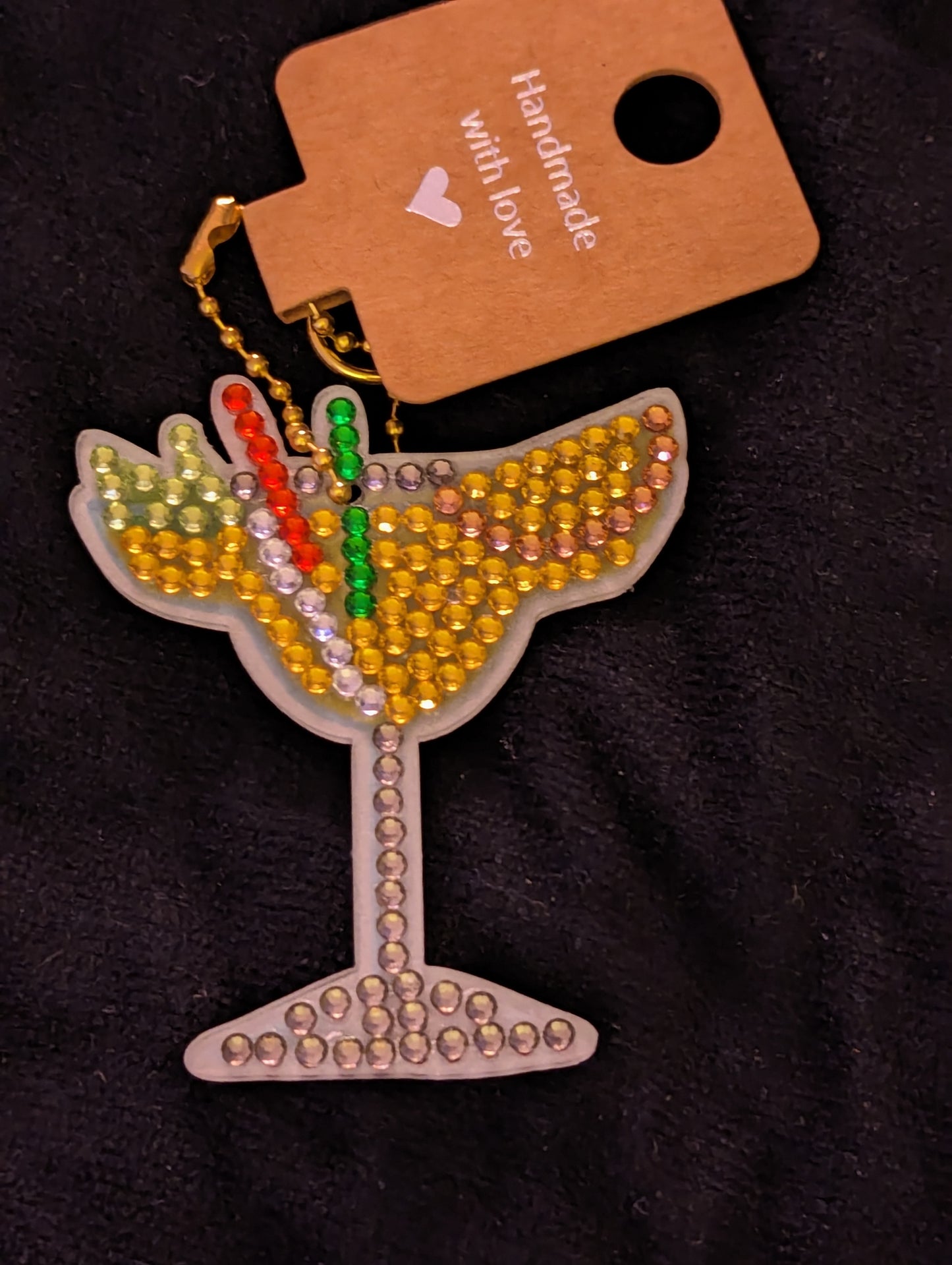 Cocktail Diamond Keychain