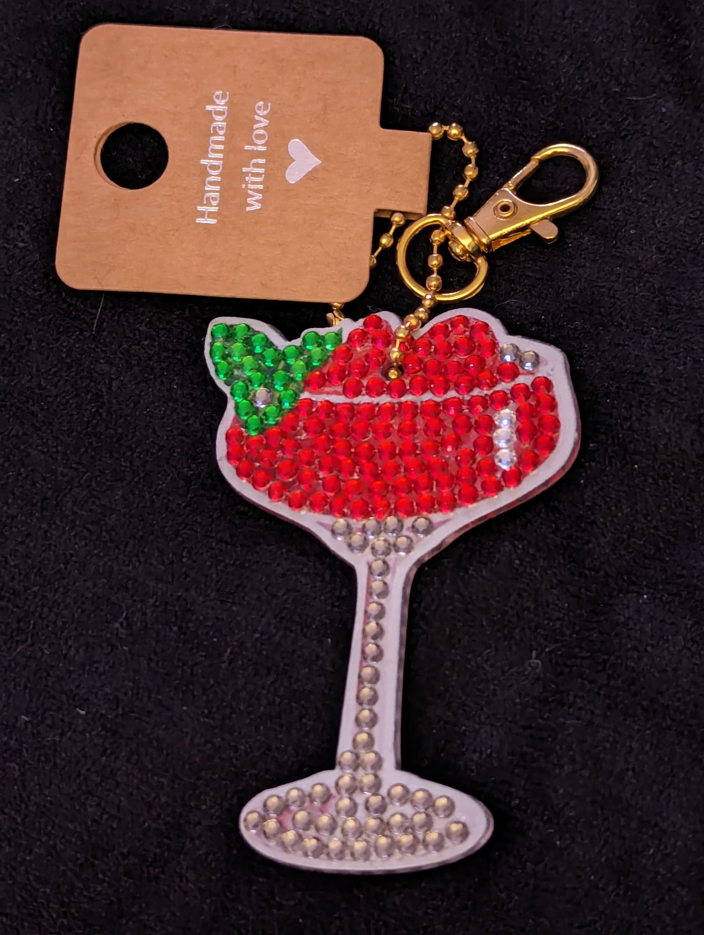 Cocktail Diamond Keychain