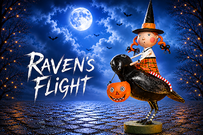Raven's Flight Halloween Figurine by Lori Mitchell