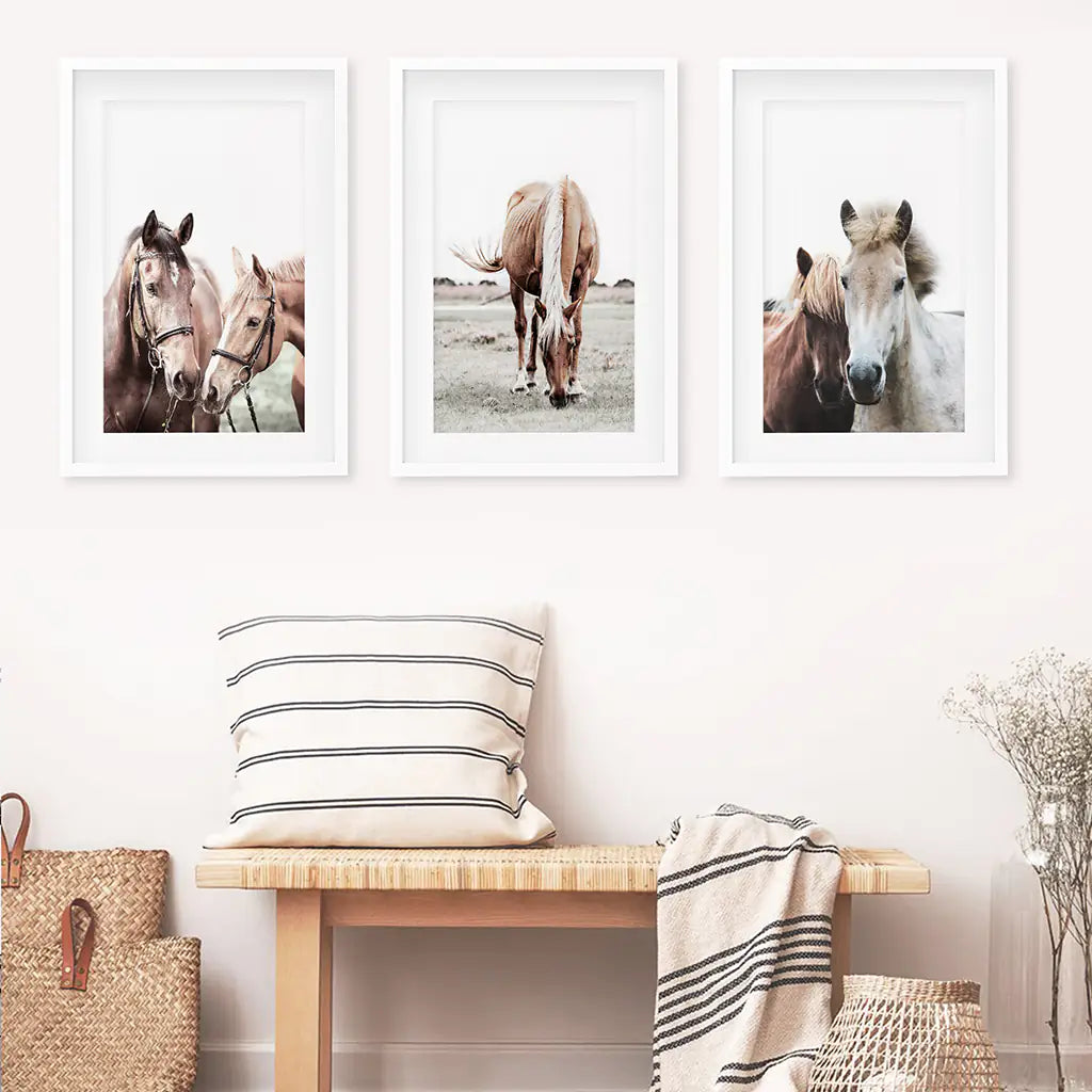 Horses. Modern Farmhouse Prints. Western Set of 3