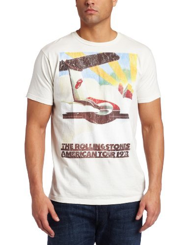 The Rolling Stones Men'S The Rolling Stones 1972 Plane Tour T-Shirt, White, Large [T-Shirt]