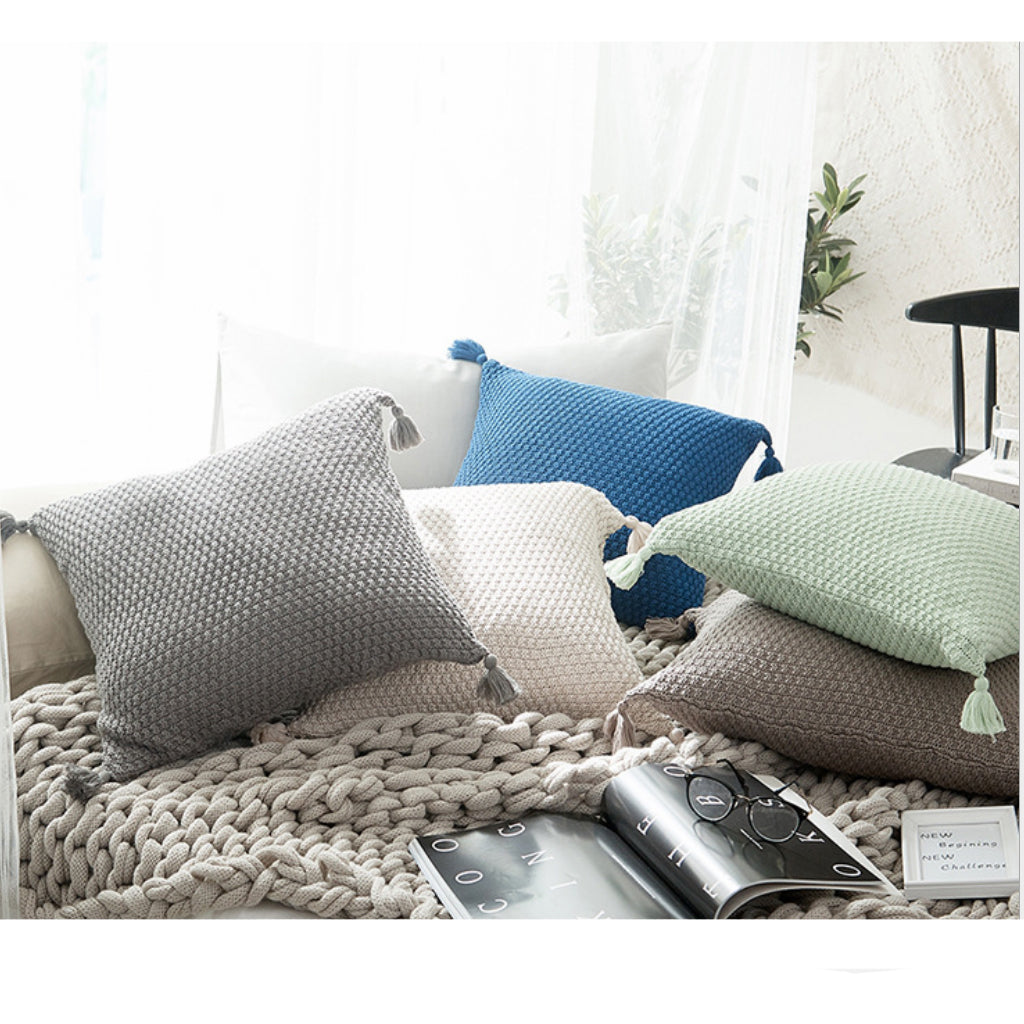 Set of 2 Beautiful combination Pillow Covers AND Inserts  mixed colors, one of each