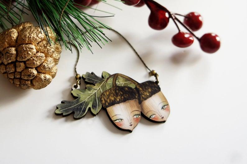 Acorns Brooch by Laliblue