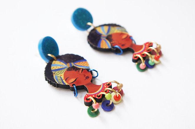 African Girl Earrings by Laliblue