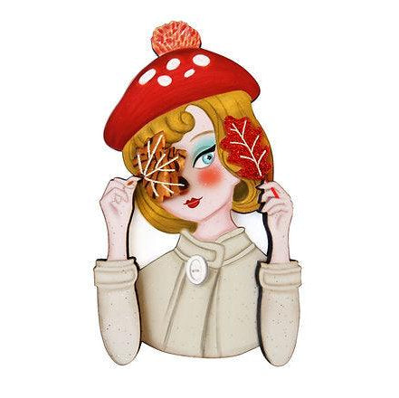 Autumn girl brooch by Laliblue