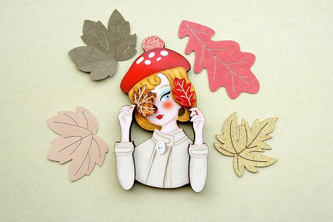 Autumn girl brooch by Laliblue