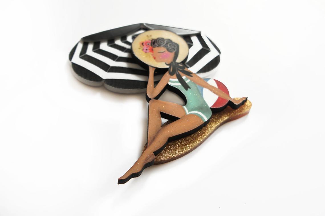 Beach Girl Brooch by Laliblue