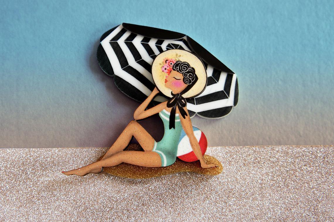 Beach Girl Brooch by Laliblue