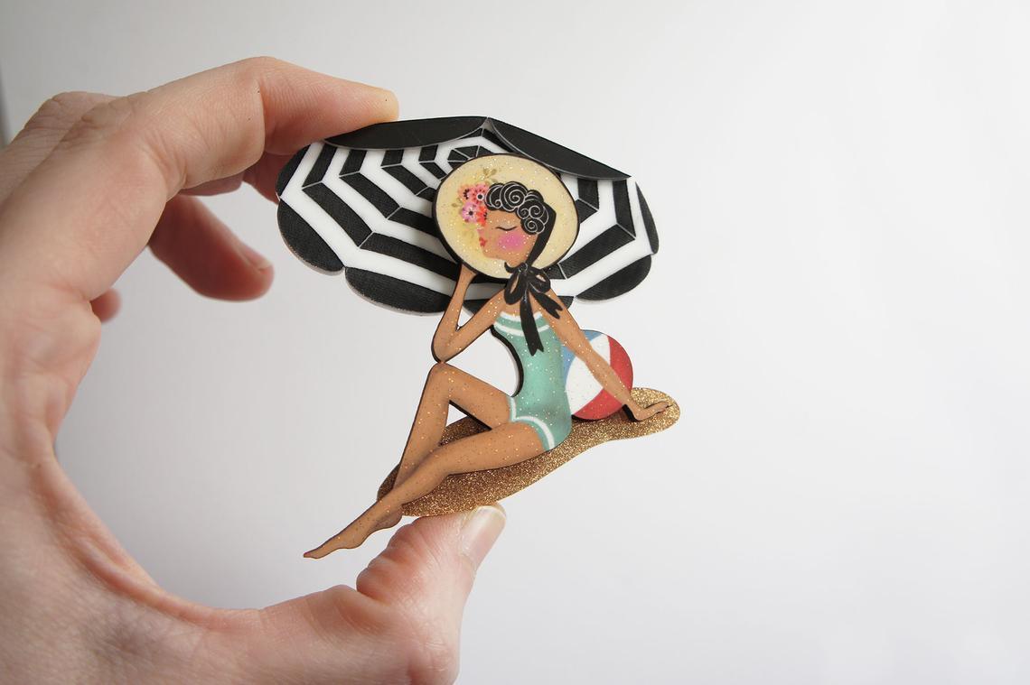 Beach Girl Brooch by Laliblue
