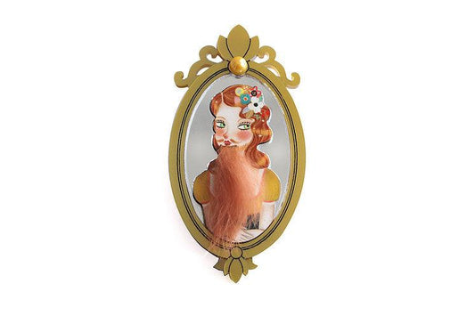 Bearded Woman Halloween Brooch by Laliblue
