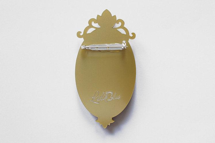 Bearded Woman Halloween Brooch by Laliblue
