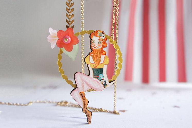 Bearded Woman Halloween Necklace by Laliblue