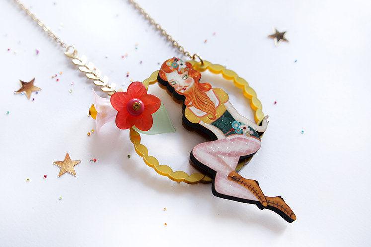 Bearded Woman Halloween Necklace by Laliblue