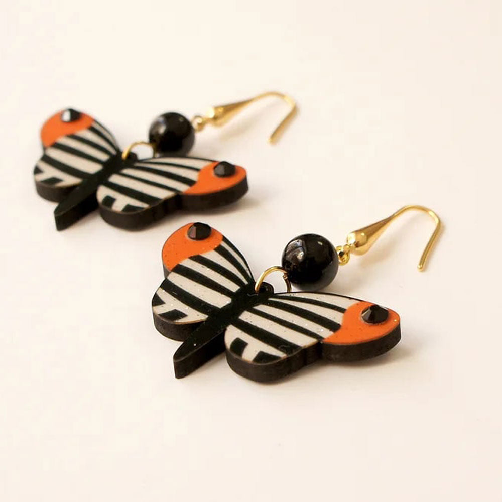 Black and White Butterfly Earrings by Laliblue