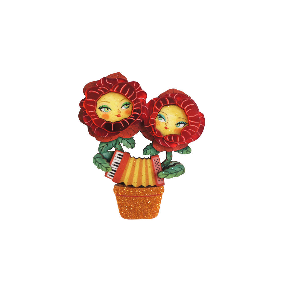 Accordion Flower Brooch by Laliblue