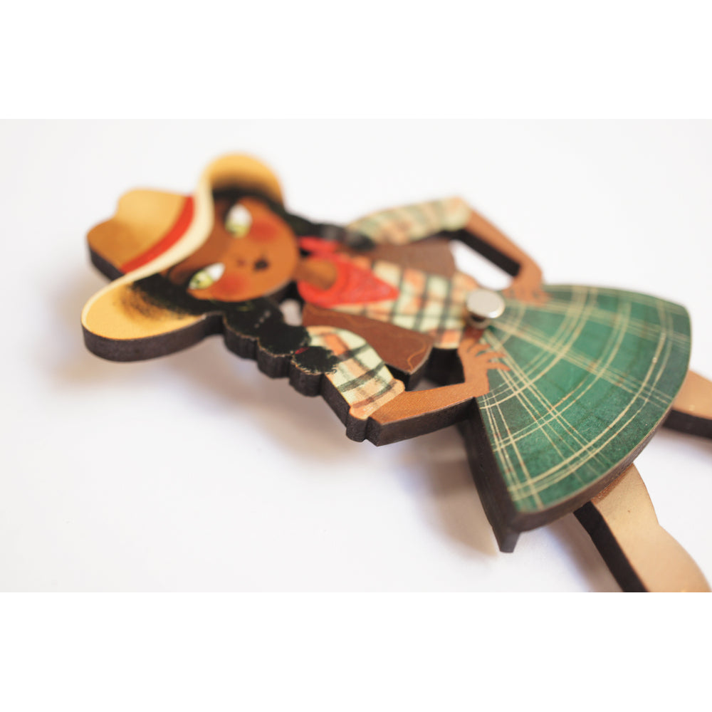 Country girl dancing Brooch by Laliblue