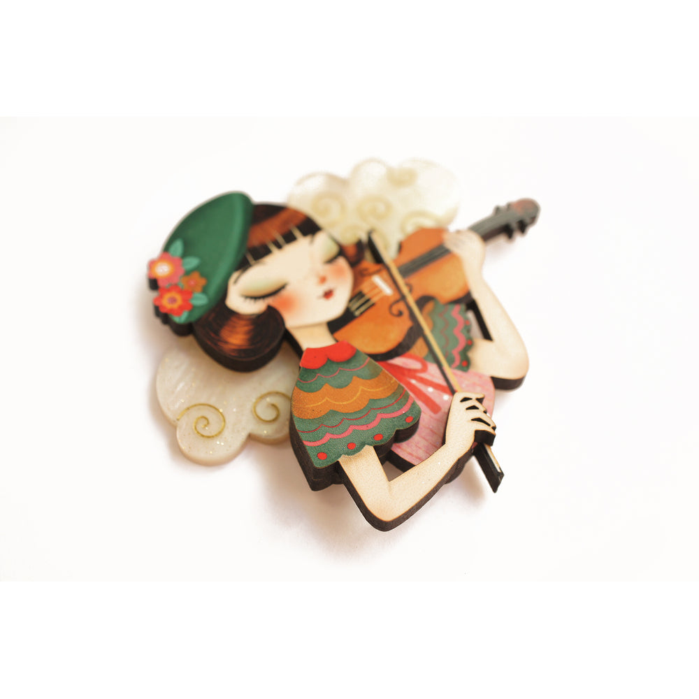 Girl playing the violin Brooch by Laliblue