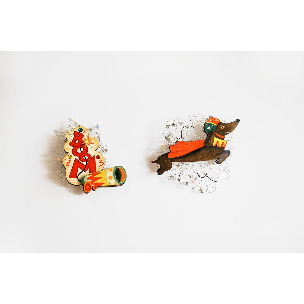 Bullet Dachshund Necklace and Brooch by Laliblue