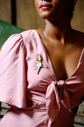 Butterfly Woman Halloween Brooch by Laliblue