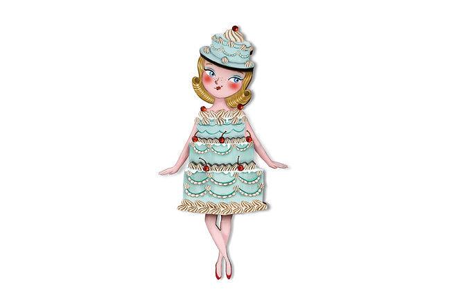 Cake Woman Brooch by Laliblue