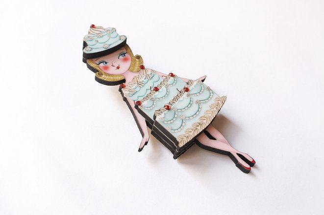 Cake Woman Brooch by Laliblue