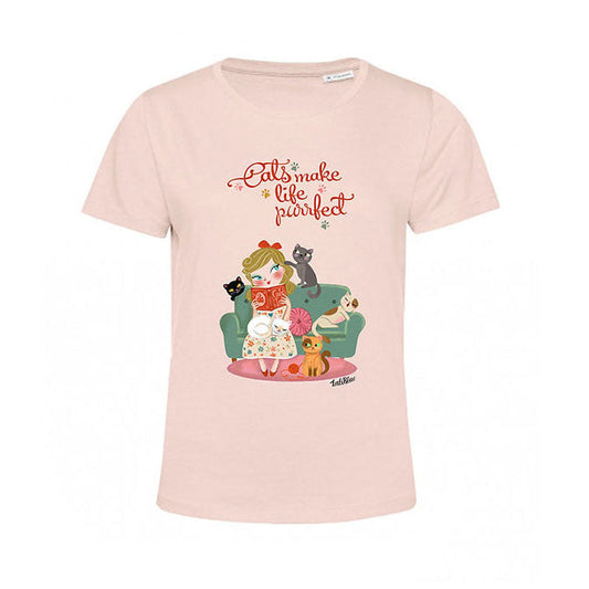 Cat Lover T-Shirt by Laliblue - MEDIUM PINK