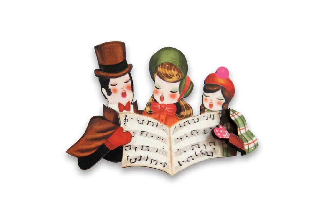 Christmas Carols Brooch by Laliblue