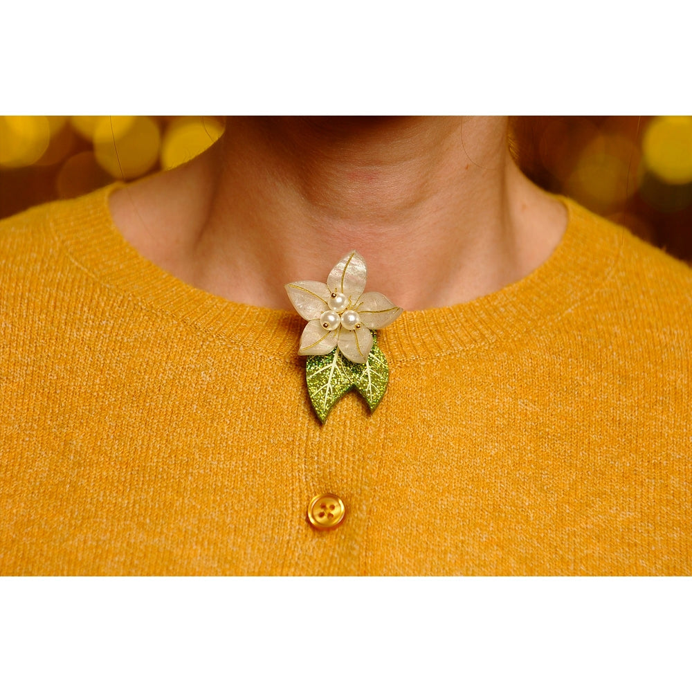 Christmas Flower Button Cover by Laliblue