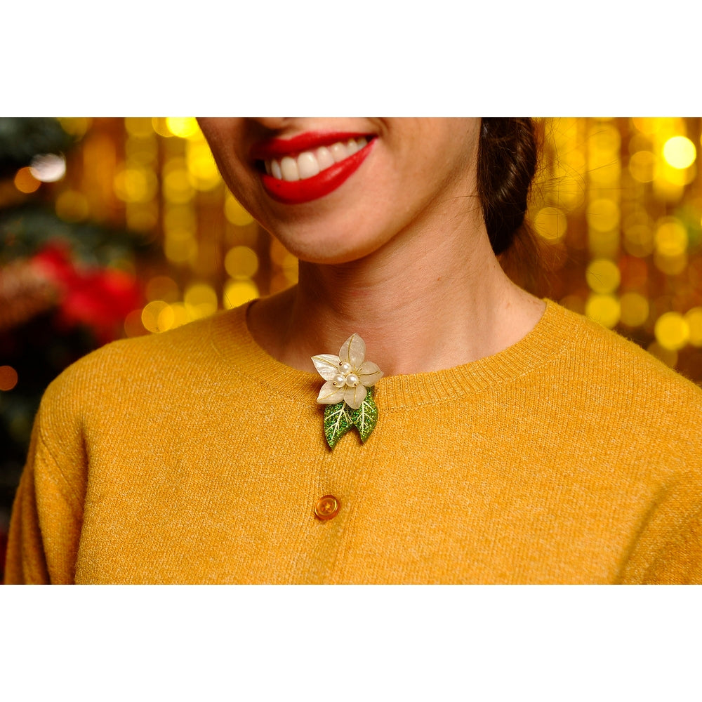Christmas Flower Button Cover by Laliblue
